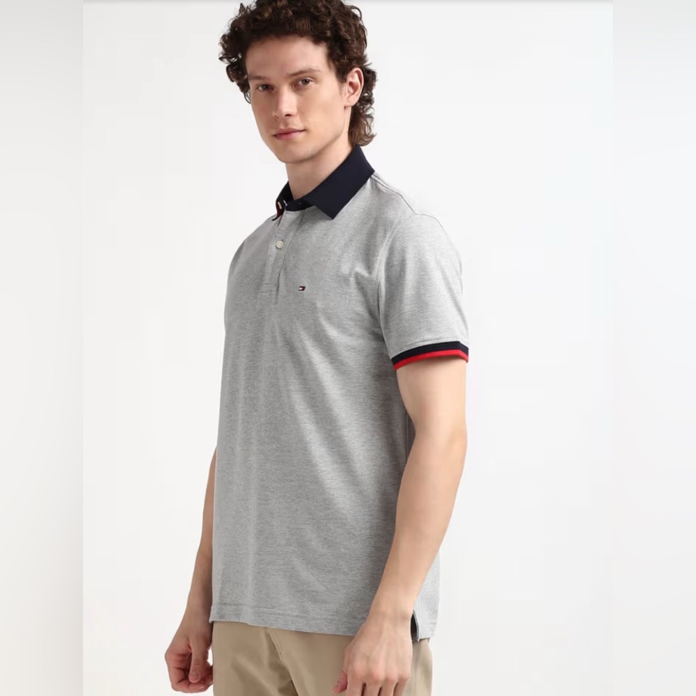 TOMMY HILFIGHER Men's Gray Polo Shirt